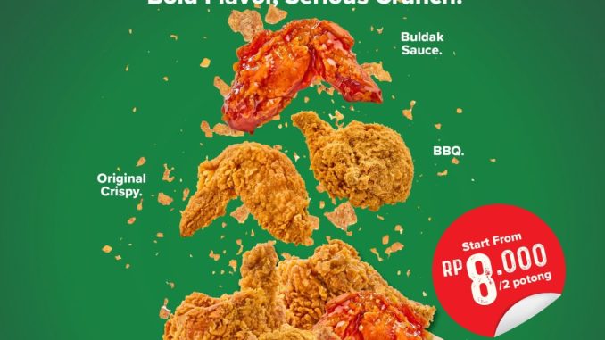 Promo FAMILYMART NEW CRISPY WINGER mulai Rp. 8.000 dengan varian Original, BBQ, dan Buldak