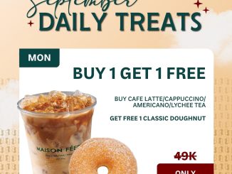 Promo MAISON FEERIE Monday Maison beli minuman gratis 1 donat berlaku setiap Senin September 2025