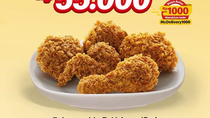 promo McDonald’s Rebo Hemat 5 Ayam Rp55.000 setiap Rabu selama Mei 2025.
