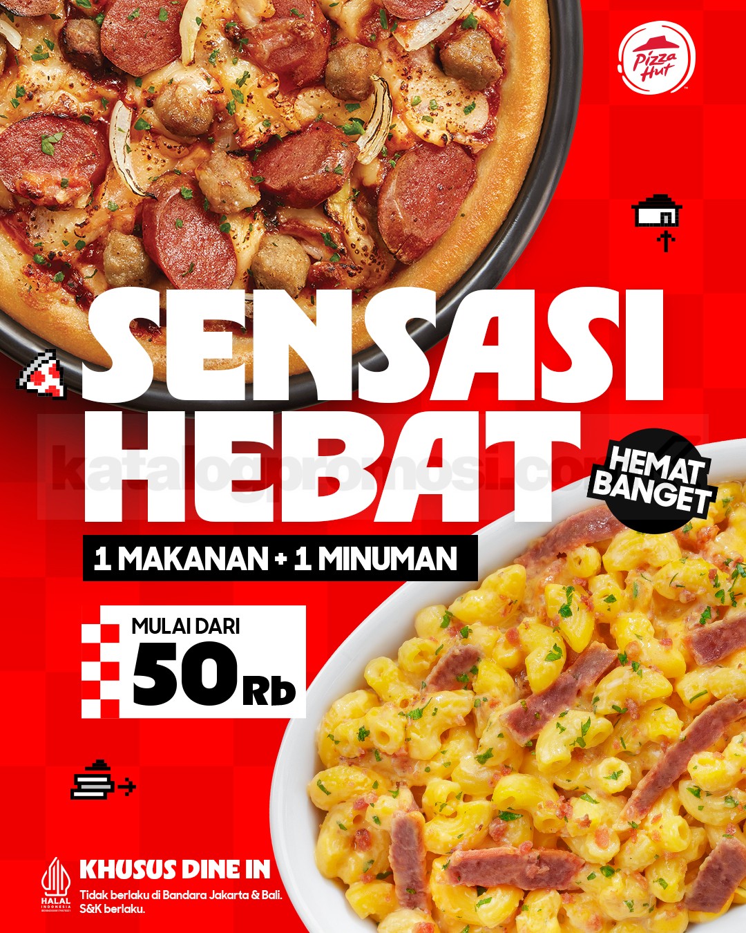 Promo Pizza Hut Sensasi Hebat mulai Rp.50 ribu-an Promo Pizza Hut Sensasi Hebat mulai Rp.50 ribu-an dengan pilihan pizza, pasta, atau rice plus minuman