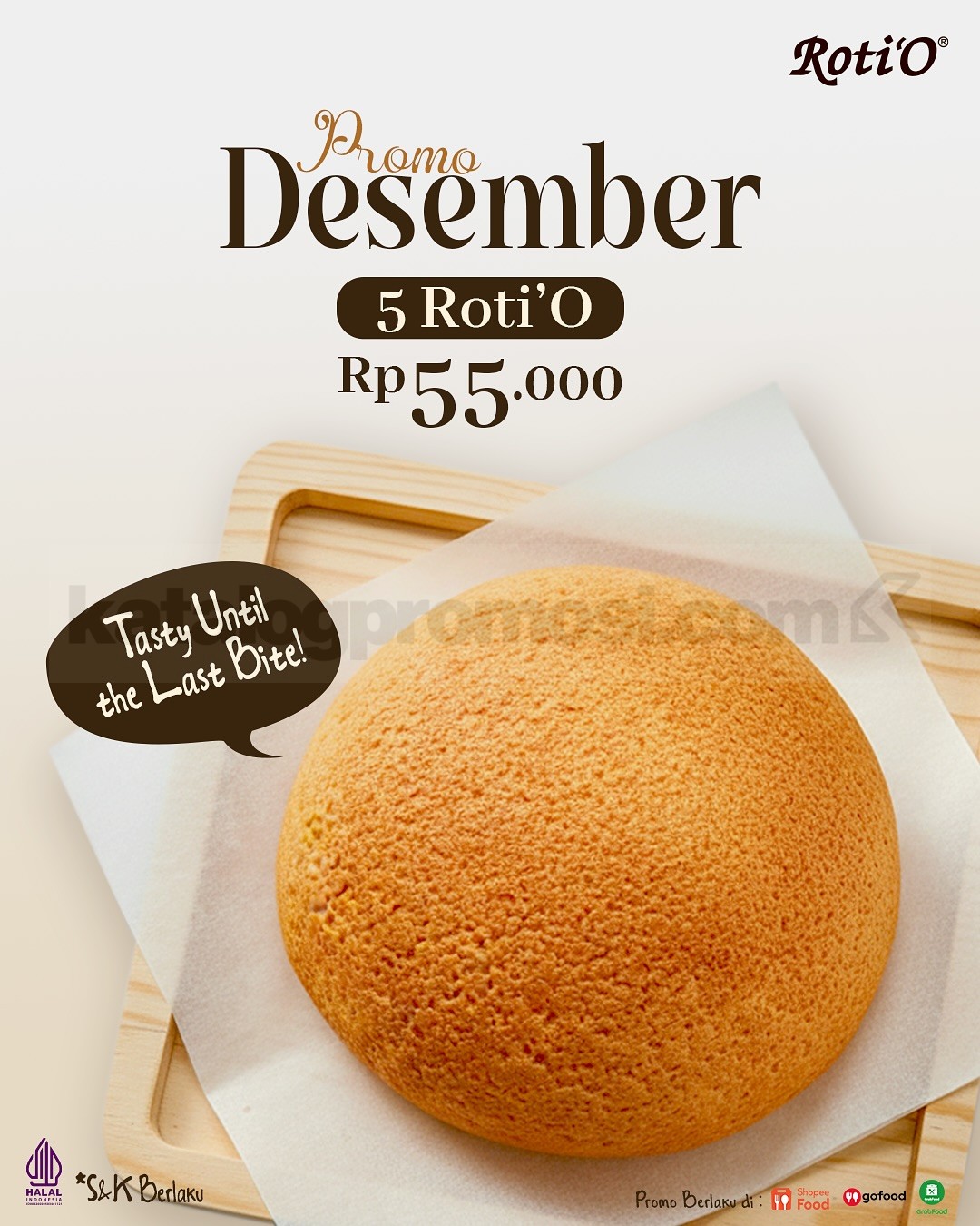Promo Roti'O Paket Desember mulai Rp. 55.000 Promo RotiO Paket Desember mulai Rp. 55.000 untuk 5–12 roti melalui layanan online delivery