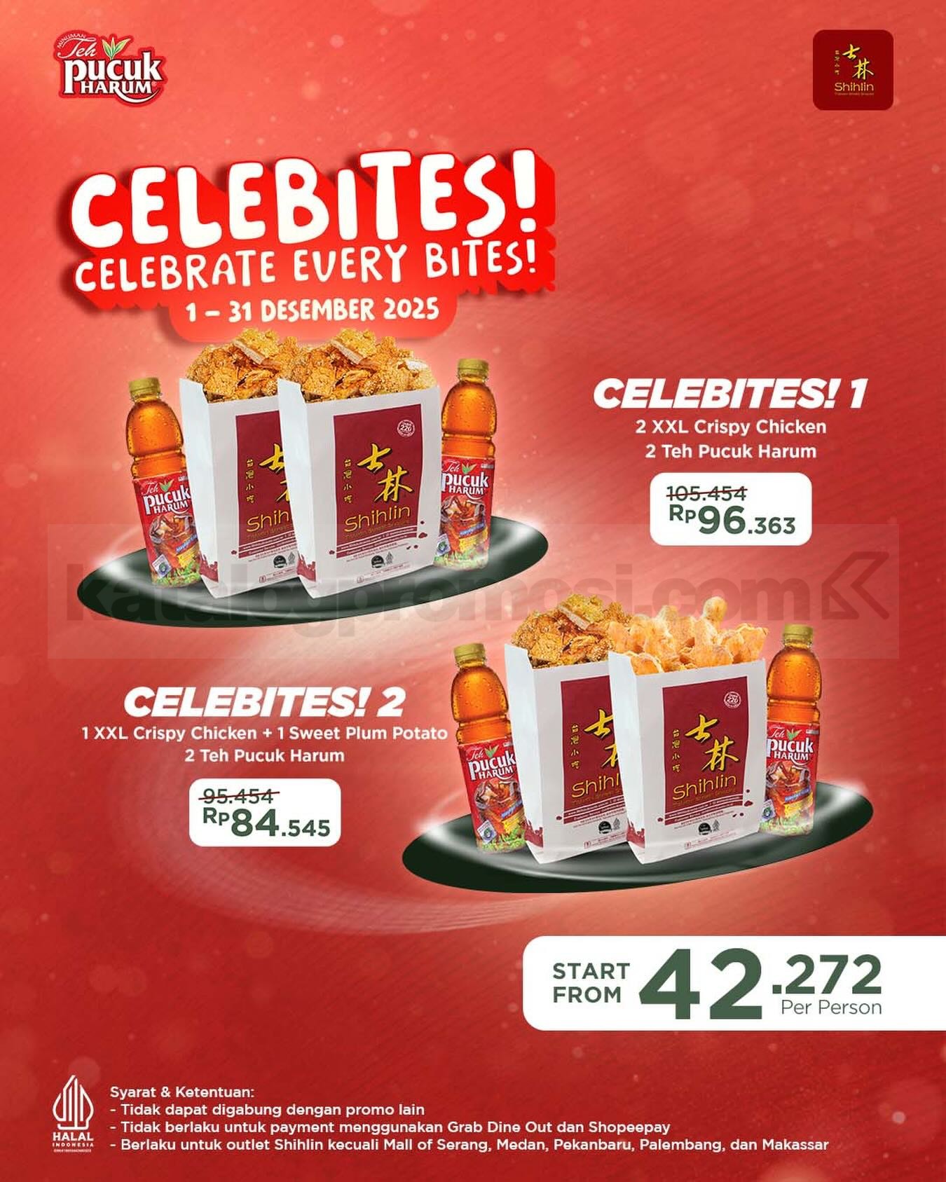 Promo Shihlin x Teh Pucuk Harum Paket CELEBITES mulai Rp.42.272/orang Promo Shihlin x Teh Pucuk Harum Paket CELEBITES mulai Rp.42.272/orang dengan dua pilihan paket hemat