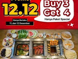 Promo Shuka Grill 12.12 Buy 3 Get 4 untuk Paket Special dine-in di Bekasi periode 11–12 Desember 2025.