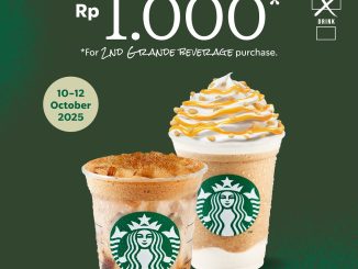 Promo STARBUCKS 10.10 minuman kedua cuma Rp. 1.000 berlaku 10–12 Oktober 2025 di seluruh outlet Starbucks Indonesia.