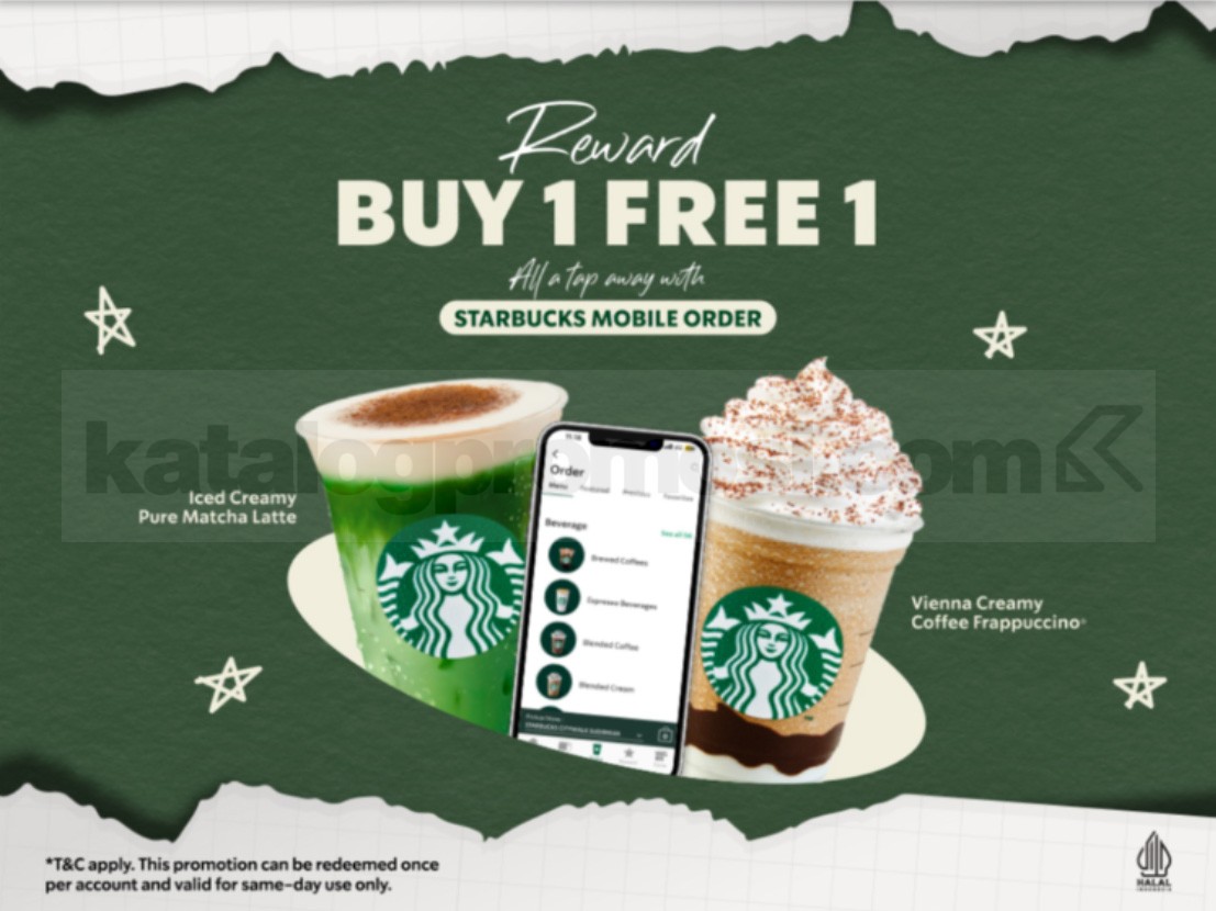 Promo STARBUCKS Beli 1 Gratis 1 Minuman Promo STARBUCKS Beli 1 Gratis 1 Minuman ukuran Grande via Mobile Order