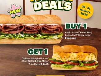 Promo Subway Payday Deals Buy 1 Get 1 Free Sandwich Footlong gratis 6-inch via delivery