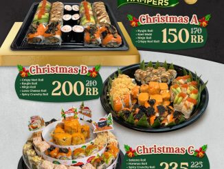 Promo Suteki Sushi Christmas Hampers mulai Rp. 150 ribu berisi pilihan paket sushi premium untuk hadiah Natal