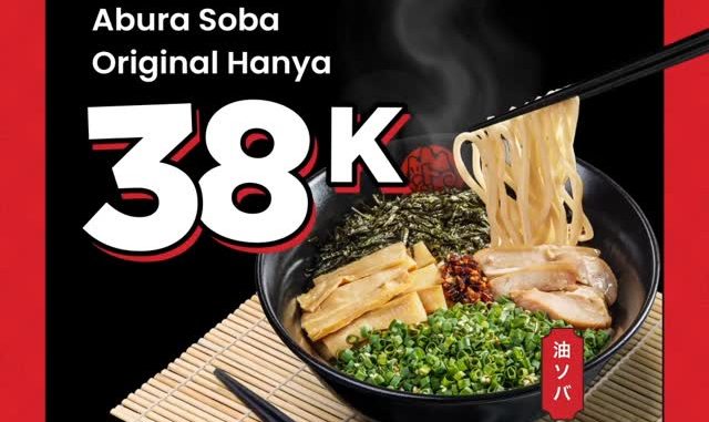 Promo Yamatoten BCA Monday Abura Soba Original Rp. 38.000 untuk pengguna kartu kredit BCA