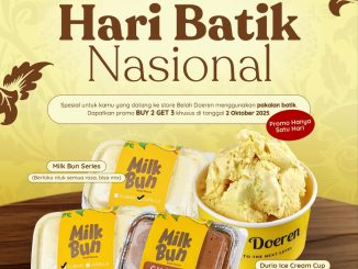 Promo Belah Doeren Hari Batik Nasional Buy 2 Get 3 Milk Bun & Durio Ice Cream