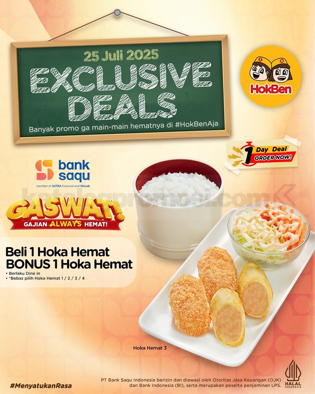 Promo HokBen Bank Saqu Gaswat Beli 1 Gratis 1 Hoka Hemat Promo HokBen Bank Saqu Gaswat Beli 1 Gratis 1 Hoka Hemat