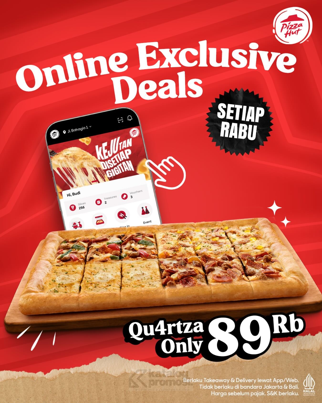 Promo Pizza Hut QU4RTZA Setiap Rabu Hanya Rp. 89.000!