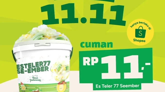 Promo Es Teler 77 ShopeeFood Flash Sale 11.11 Es Teler SeEmber Rp.11