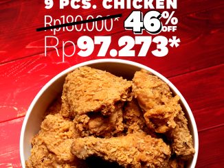 Promo KFC 46th Anniversary diskon 46% bucket 9 pcs chicken Rp. 97.273 berlaku 18–19 Oktober 2025