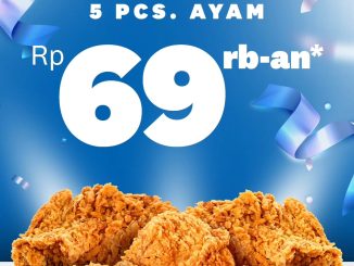 Promo KFC HUT BCA 69 5pcs Ayam Rp. 69.000 periode 21 – 22 Februari 2026 pukul 10.00 – 16.00 KFCku Apps