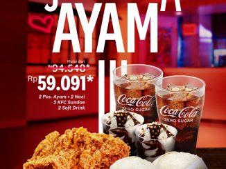 Promo KFC Jodohnya Ayam mulai Rp. 59.091 paket ayam nasi sundae dan soft drink