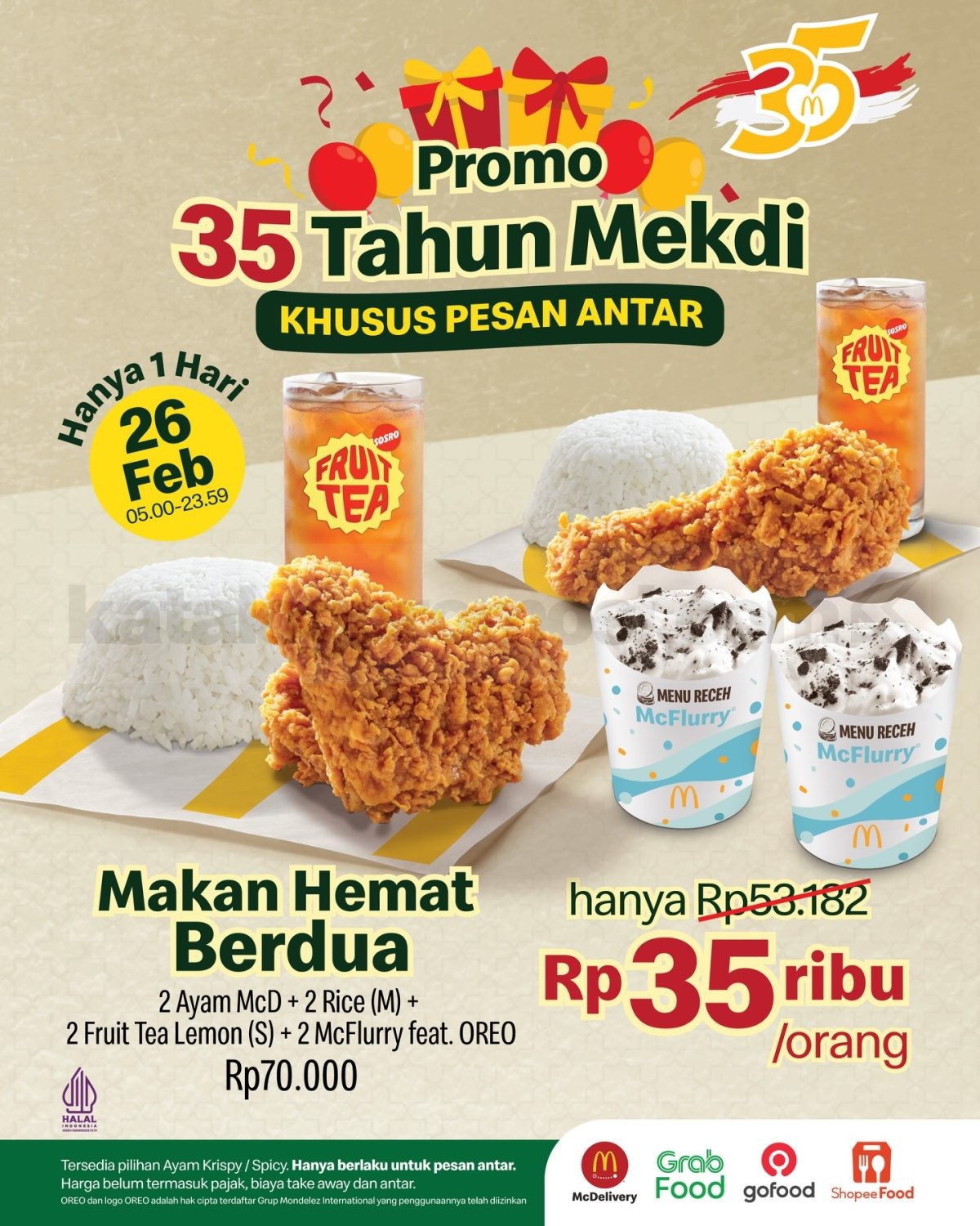 Promo McDonalds 35 Tahun SERBA Rp. 35.000 Promo McDonalds 35 Tahun SERBA Rp. 35.000 2