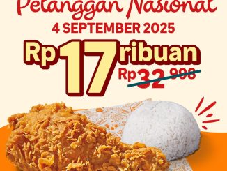 Promo Popeyes Harpelnas 1pc Crispy Chicken + Rice Rp17 ribuan berlaku 4 September 2025 di outlet tertentu