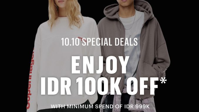 Promo Pull&Bear 10.10 Special Deals Diskon Rp.100.000 dengan minimum belanja Rp.999.000 di seluruh toko