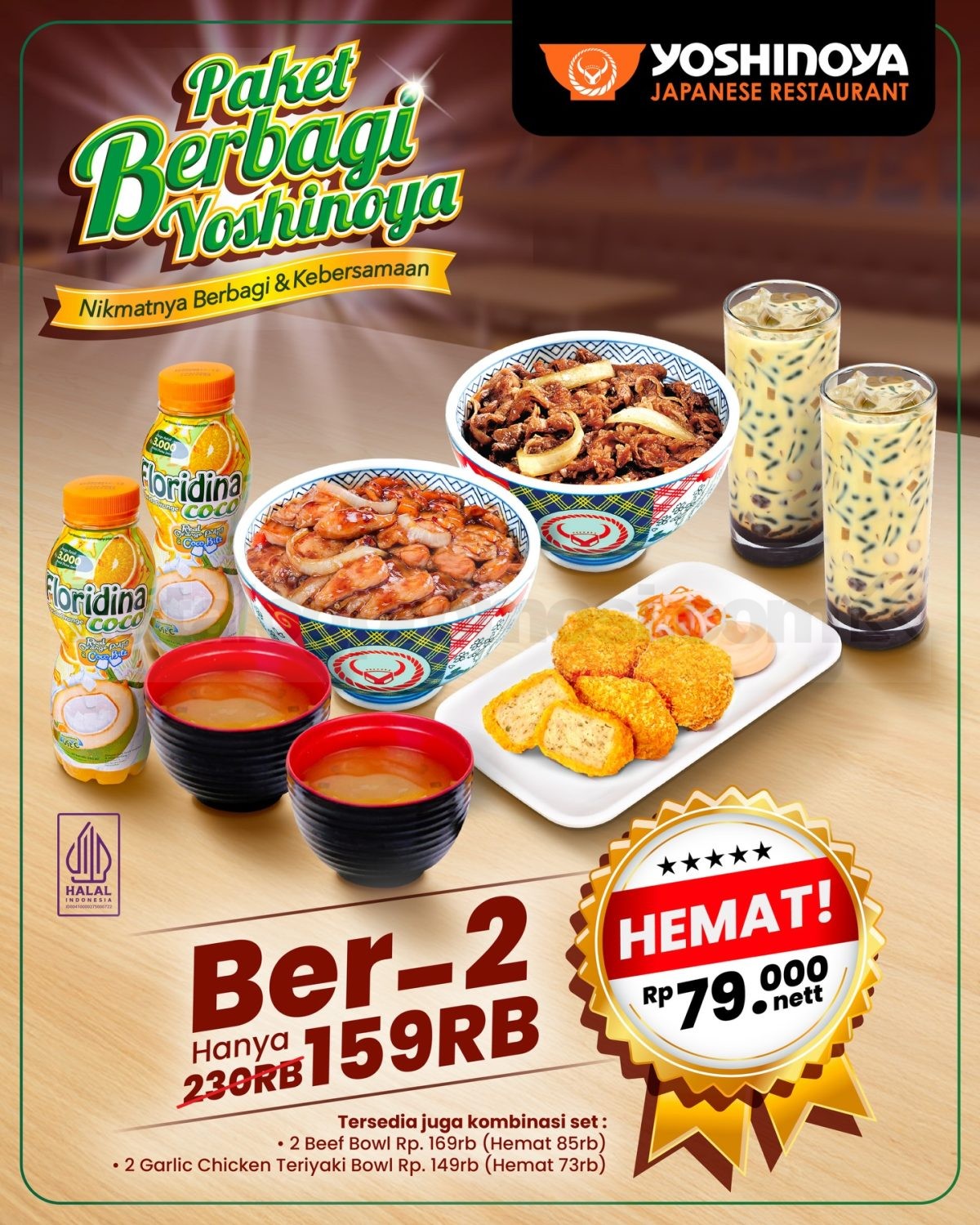 Promo Yoshinoya Paket Berbagi Hemat Hingga Rp. 79.000 Promo Yoshinoya Paket Berbagi Hemat Hingga Rp. 79.000 dengan menu lengkap