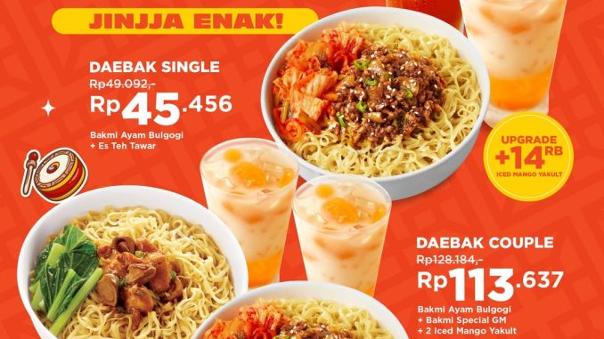 Promo Bakmi GM DAEBAK COMBO Bakmi Ayam Bulgogi + Minuman mulai 45 ribuan aja