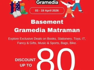 Promo Gramedia Matraman Buka Gudang diskon hingga 80 persen periode 3 sampai 19 April 2026