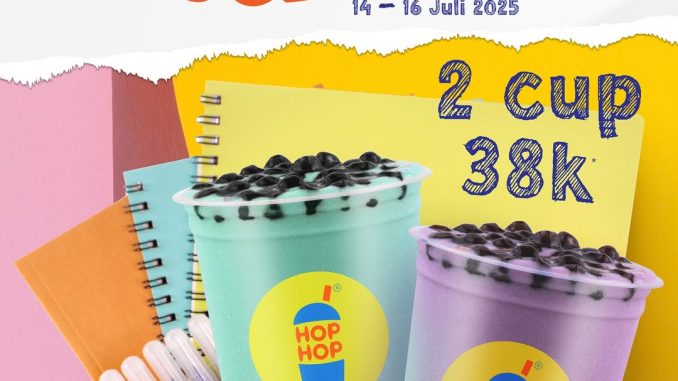 Promo HopHop Back2School 2 Cup Minuman cuma Rp. 38.000
