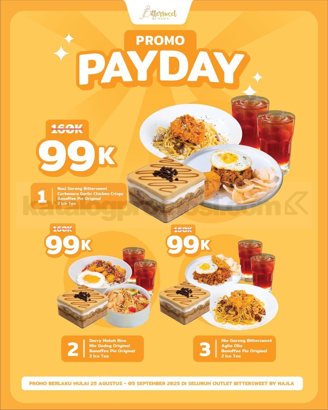 Promo Bittersweet by Najla Payday Dessert & Maincourse mulai Rp99.000 Promo Bittersweet by Najla Payday Dessert & Maincourse mulai Rp99.000 2