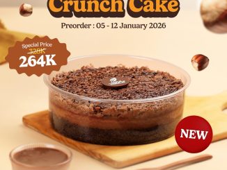 Promo Dapur Cokelat New Hazelnut Crunch Cake Rp. 264.000 dengan harga pre-order spesial
