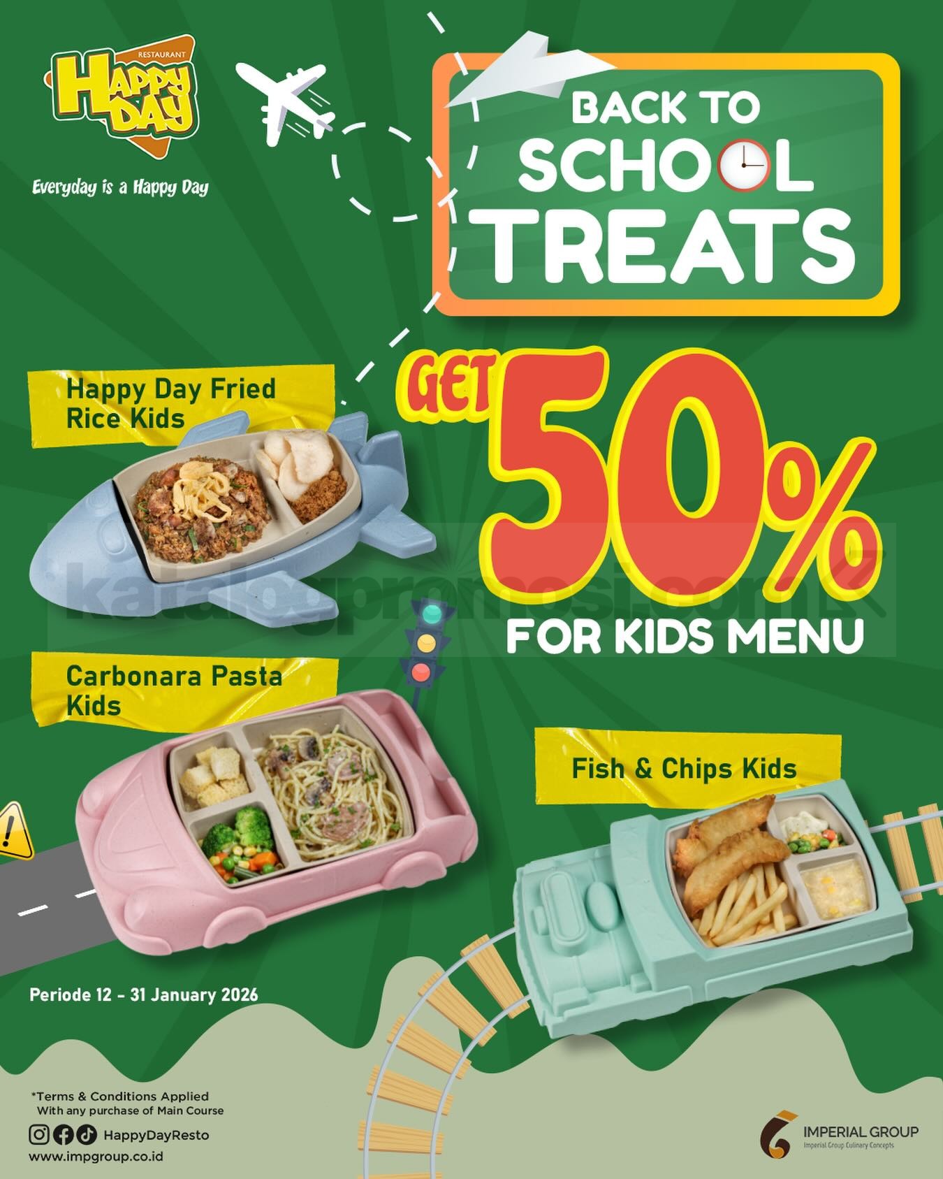 Promo Happy Day Kids Menu Diskon 50% dengan Main Course Promo Happy Day Kids Menu Diskon 50% dengan pembelian main course
