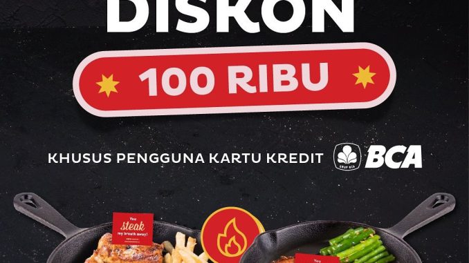 promo Holycow dan BCA dengan diskon Rp100.000 setiap Senin–Jumat untuk pengguna Kartu Kredit BCA.