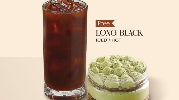 Promo Monsieur Spoon Harpelnas free Long Black berlaku 4-6 September 2025 dengan pembelian Matcha Spoon Tiramisu