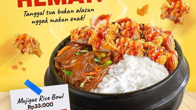 Promo Mujigae Rice Bowl Harga Spesial Rp. 29.000 nikmati makan enak hemat di outlet tertentu