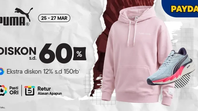 Promo Puma Payday Sale diskon hingga 60% ekstra 12% di Blibli