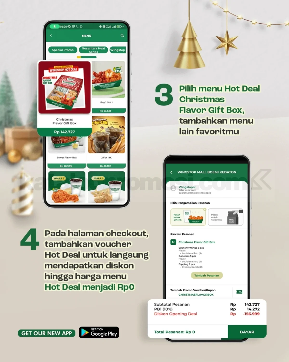 Promo Wingstop Christmas Flavor Gift Box Rp. 72.727 Promo Wingstop Christmas Flavor Gift Box Rp. 72.727 4