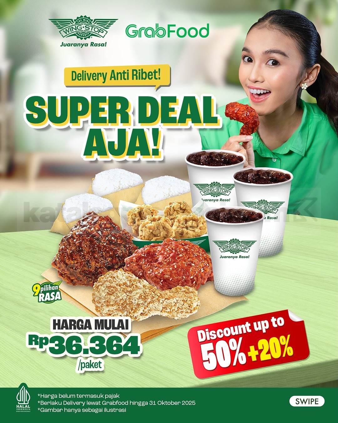 Promo Wingstop GrabFood Paket Super Deal mulai Rp. 36Ribuan aja! Promo Wingstop GrabFood Paket Super Deal mulai Rp. 36Ribuan aja!
