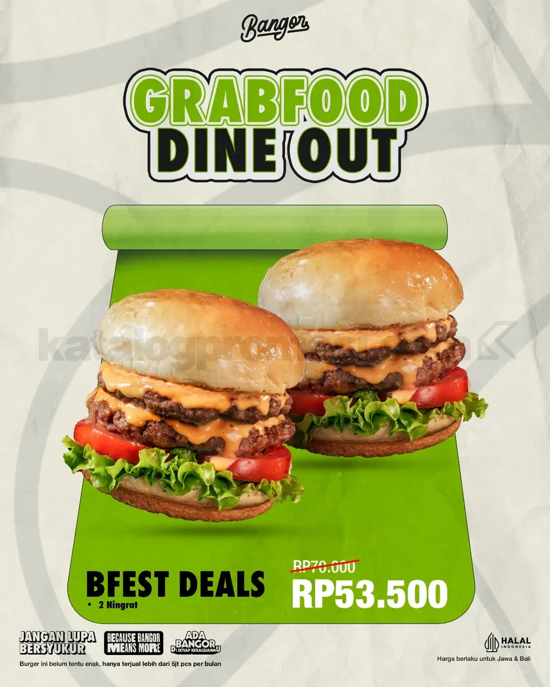 Promo Burger Bangor GrabFood Dine Out Deals 2 Ningrat cuma Rp 53.500 Promo Burger Bangor GrabFood Dine Out Deals 2 Ningrat cuma Rp 53.500