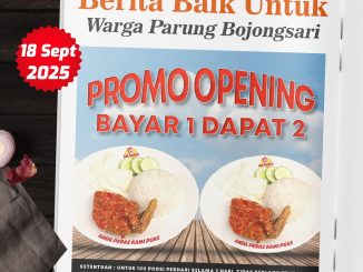 Promo Opening Pak Gembus Parung Bojongsari Beli 1 Dapat 2 Menu