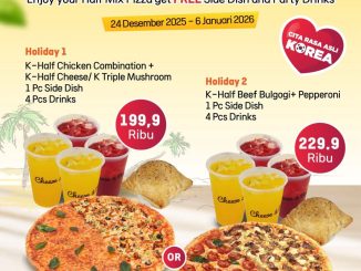Promo Cheese & Dough Holiday Treat Mulai Rp. 199.900 dengan Half Mix Pizza gratis side dish