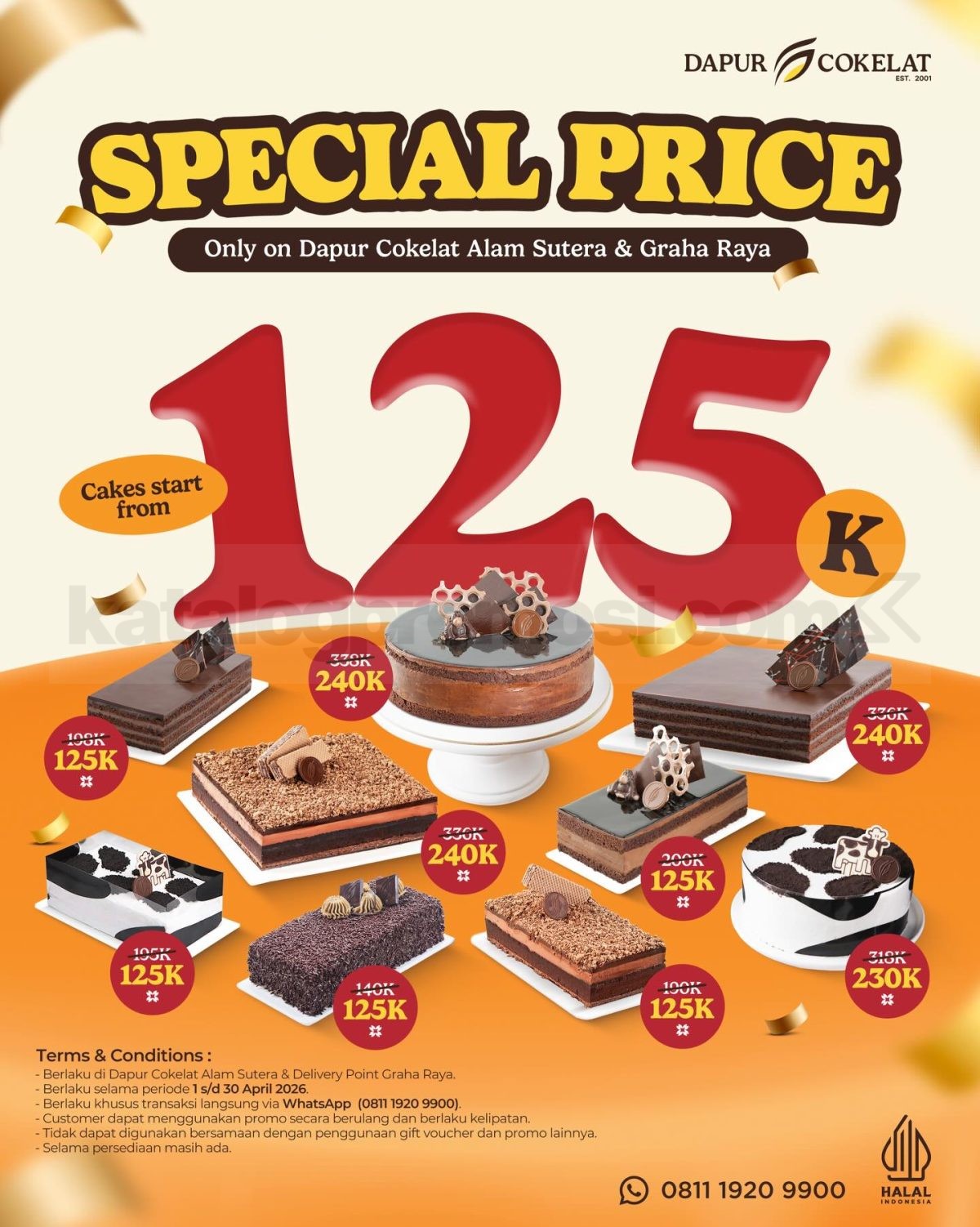 Promo Dapur Cokelat Best Seller Cake mulai Rp. 125.000 Promo Dapur Cokelat Best Seller Cake mulai Rp. 125.000 untuk berbagai varian favorit