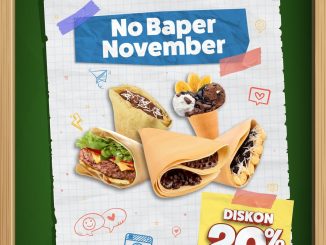 Promo Dcrepes Diskon 20% No Baper November untuk pembelian minimal Rp.50.000 berlaku di outlet Dcrepes