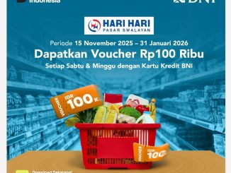 Promo Hari-Hari Swalayan BNI gratis voucher Rp50 ribu untuk transaksi minimal Rp1 juta.