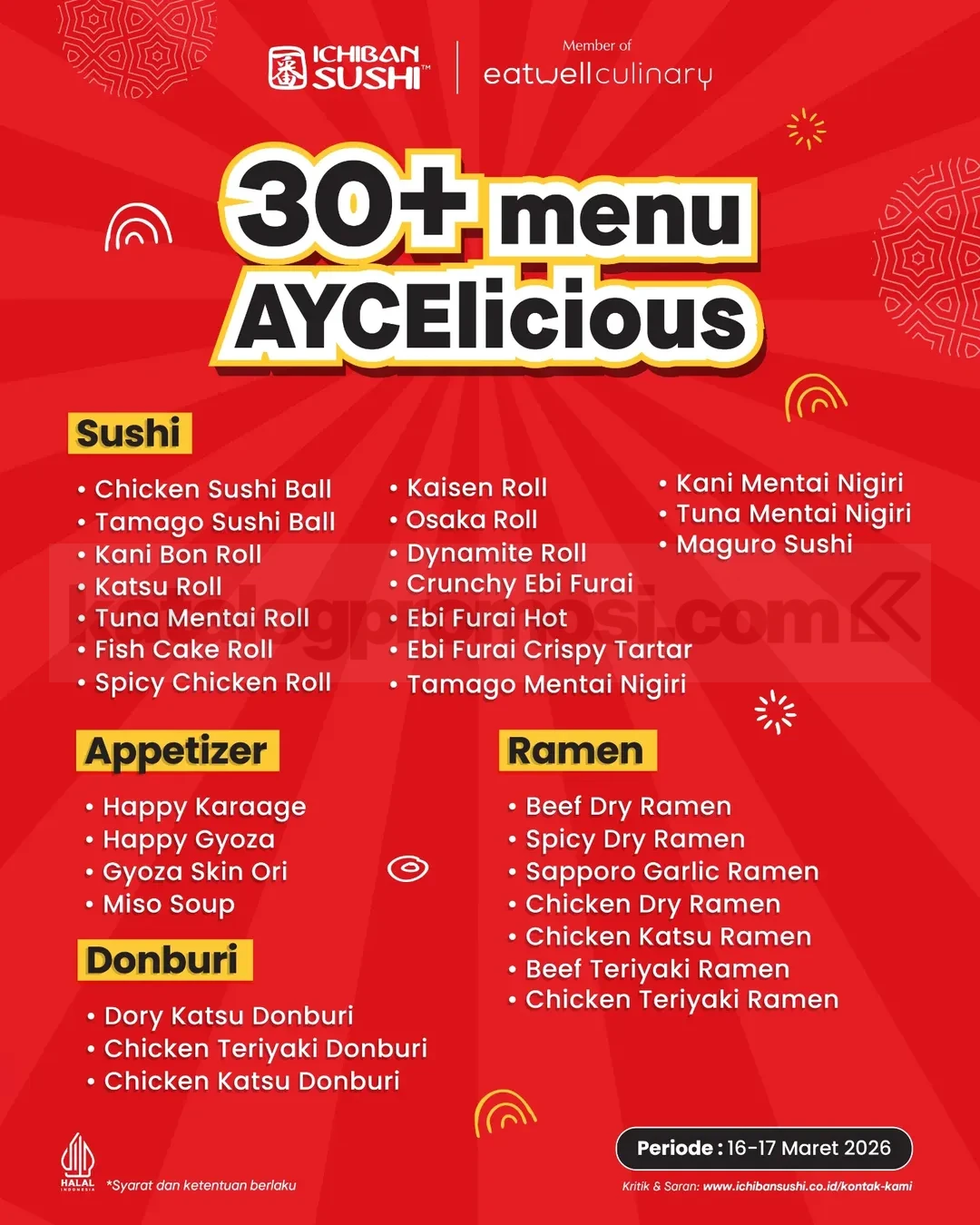 Promo Ichiban Sushi All You Can Eat Rp. 99.000 Promo Ichiban Sushi All You Can Eat Rp. 99.000 1