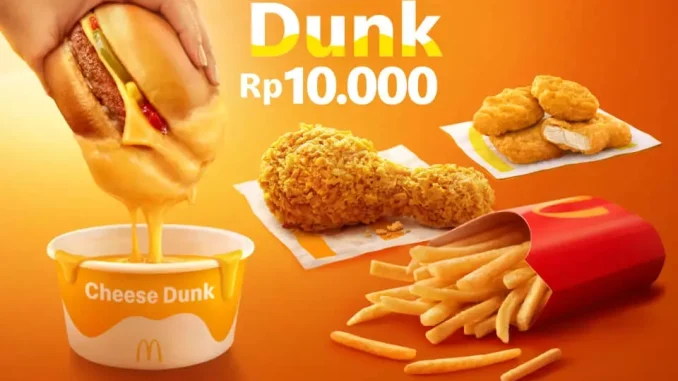 Promo McDonalds NEW McD Cheese Dunk periode 24 April – 07 Juni 2026 sebagai add on menu favorit McDonalds