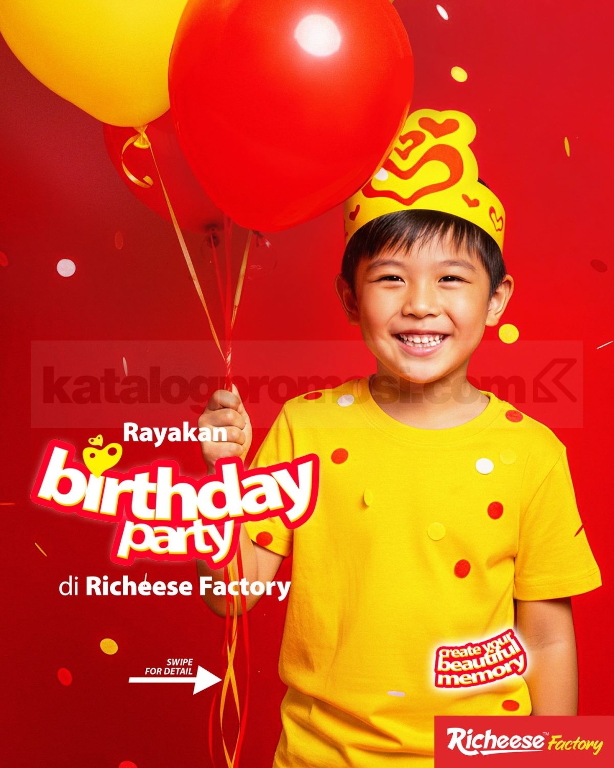 Promo Richeese Factory Birthday Party mulai Rp. 42.727 Promo Richeese Factory Birthday Party mulai Rp. 42.727 paket Teman Birthday lengkap dengan chicken dan merch
