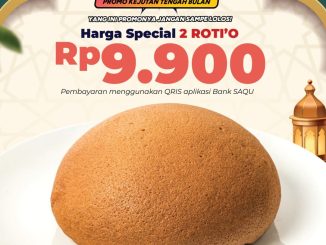 Promo Roti’O Bank Saqu 2 Roti Rp. 9.900 dengan pembayaran QRIS Bank Saqu di outlet Roti’O