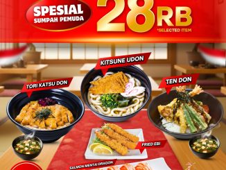 Promo SUSHI MENTAI Spesial Sumpah Pemuda Serba Rp. 28 Ribu berlaku 18–31 Oktober 2025 untuk dine-in di outlet Tangerang, Medan, Batam, Pekanbaru, dan Pematangsiantar.