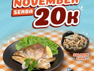 Promo Sushiya November Salmon Head & Salmon Skin Rp.20.000 dengan menu lezat