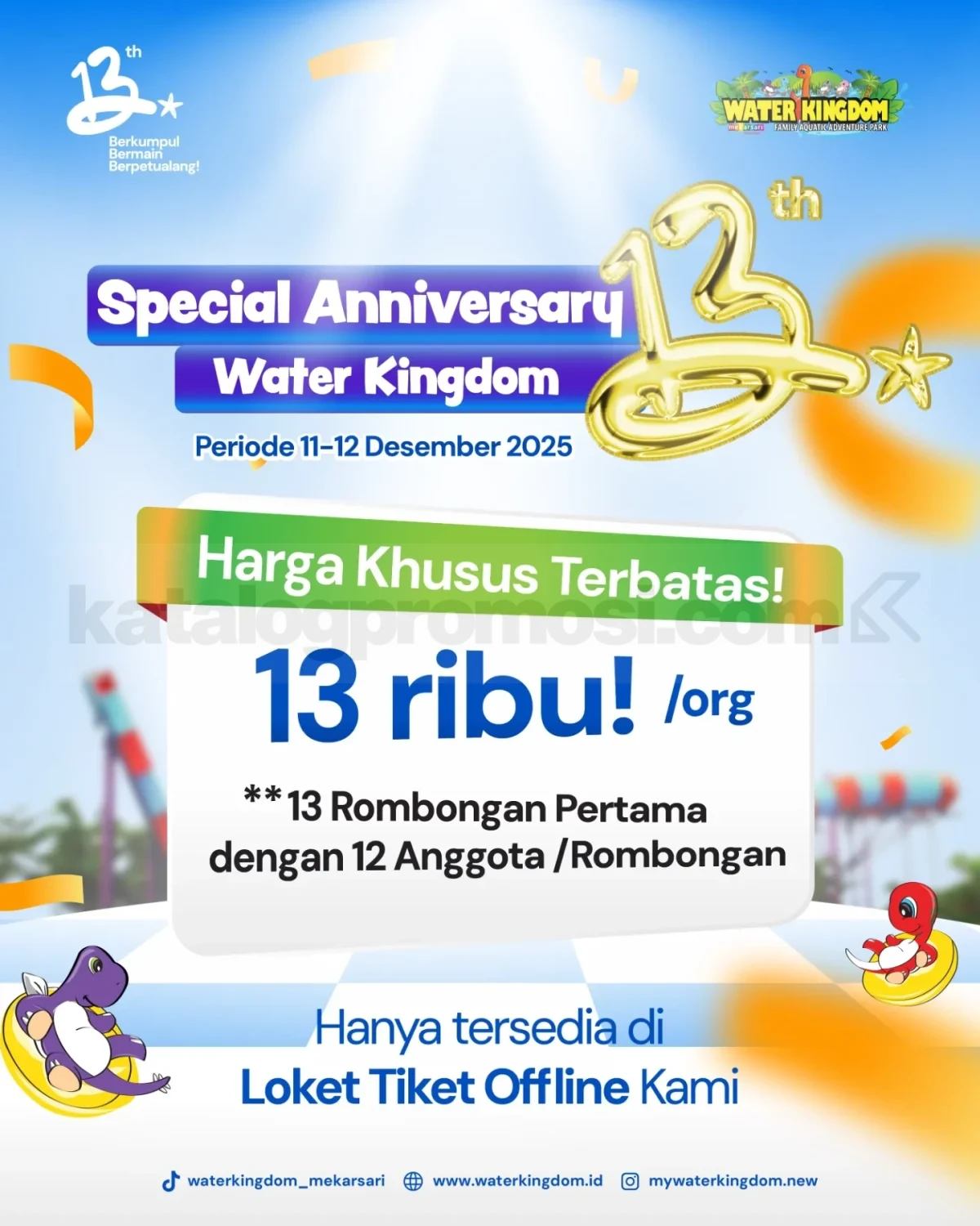 Promo Water Kingdom 12.12 Tiket 13 Ribu & Buy 1 Get 1 Promo Water Kingdom 12.12 Tiket 13 Ribu & Buy 1 Get 1 2