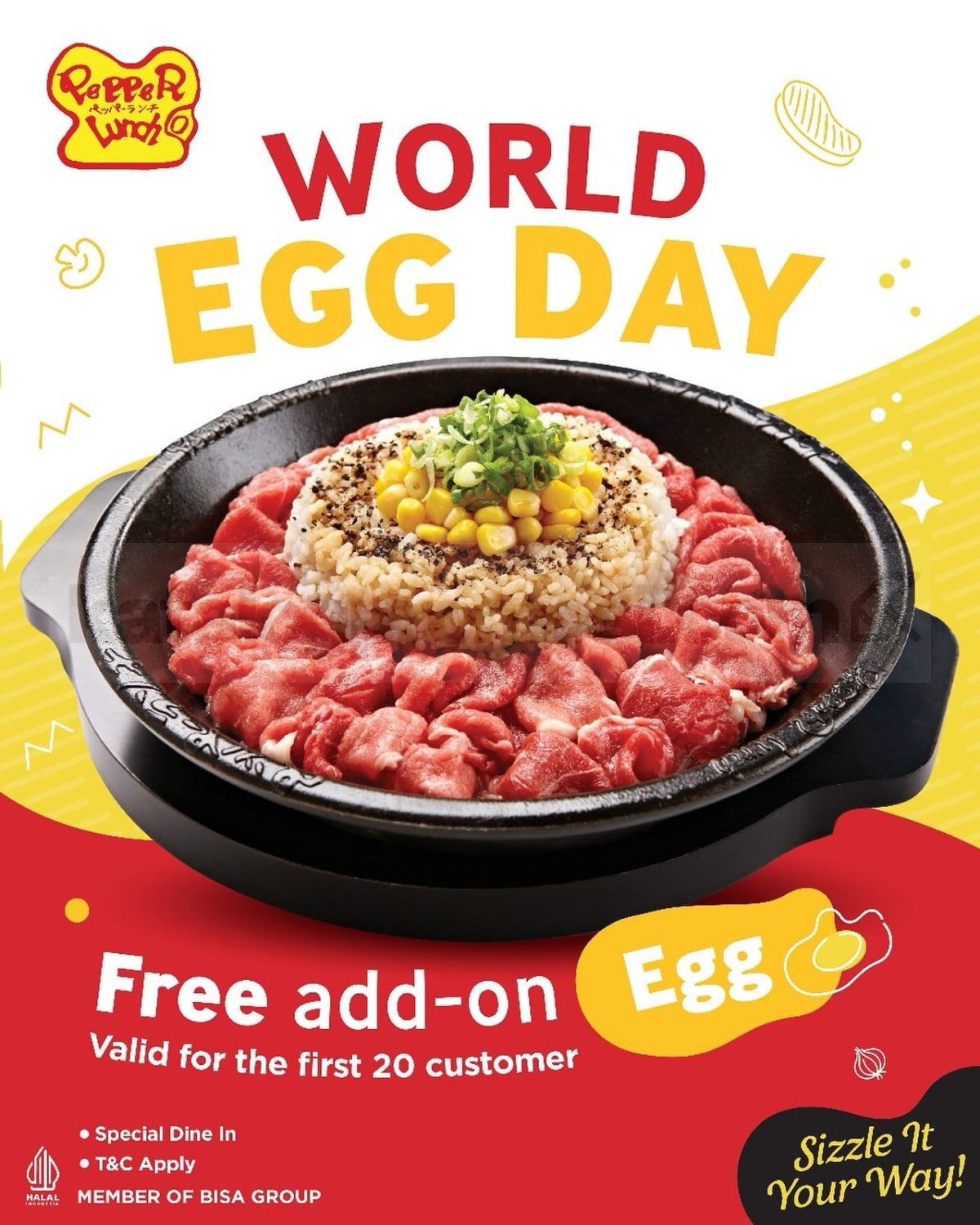 Promo Pepper Lunch World Egg Day Free Add-on Egg Promo Pepper Lunch World Egg Day Free Add-on Egg