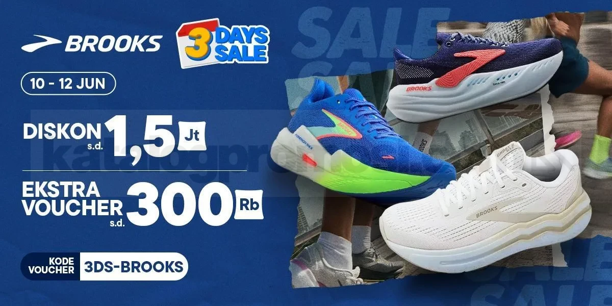Promo BROOKS di Blibli 3 Days Sale EKSTRA VOUCHER 300K!